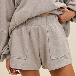 Aerie Go To Fleece Heathered Brown Women's Shorts